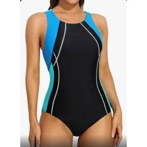 Attraco Women's Athletic Training Sport Swimsuit Size Small Racerback Pool Beach
